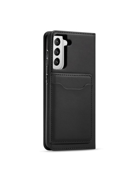 Magnetinis kortelės dėklas, skirtas Samsung Galaxy S22+ (S22 Plus) padengti kortelę Piniginės kortelės stovas juodas