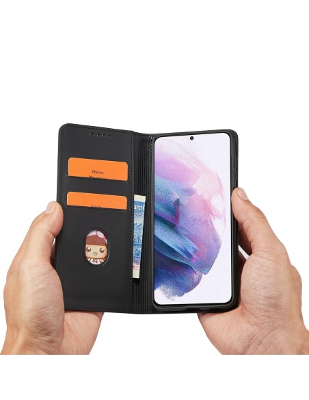 Magnetinis kortelės dėklas, skirtas Samsung Galaxy S22+ (S22 Plus) padengti kortelę Piniginės kortelės stovas juodas