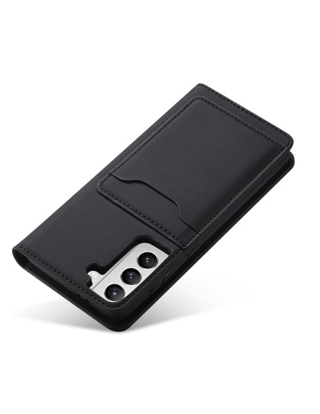 Magnetinis kortelės dėklas, skirtas Samsung Galaxy S22+ (S22 Plus) padengti kortelę Piniginės kortelės stovas juodas