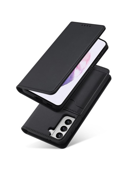 Magnetinis kortelės dėklas, skirtas Samsung Galaxy S22+ (S22 Plus) padengti kortelę Piniginės kortelės stovas juodas