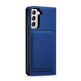 Magnetinis kortelės dėklas, skirtas Samsung Galaxy S22+ (S22 Plus) padengti kortelę Piniginės kortelės stovas mėlynas