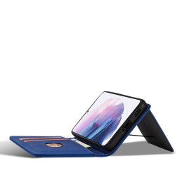 Magnetinis kortelės dėklas, skirtas Samsung Galaxy S22+ (S22 Plus) padengti kortelę Piniginės kortelės stovas mėlynas