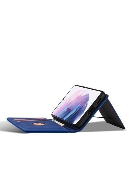 Magnetinis kortelės dėklas, skirtas Samsung Galaxy S22+ (S22 Plus) padengti kortelę Piniginės kortelės stovas mėlynas