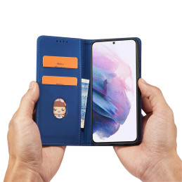 Magnetinis kortelės dėklas, skirtas Samsung Galaxy S22+ (S22 Plus) padengti kortelę Piniginės kortelės stovas mėlynas