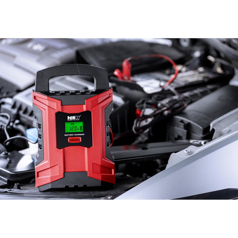 Automatinis automobilio akumuliatoriaus įkroviklis su LCD atminties funkcija 180 W 6/12 V 2/10 A