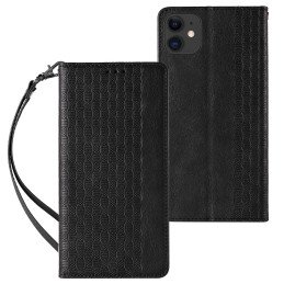 Magnetinio dirželio dėklas, skirtas iPhone 13, piniginės dangtelis + mini dirželis, pakabukas, juodas
