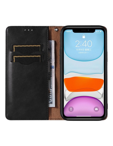 Magnetinio dirželio dėklas, skirtas iPhone 13, piniginės dangtelis + mini dirželis, pakabukas, juodas