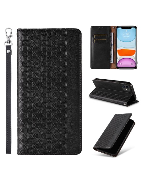 Magnetinio dirželio dėklas, skirtas iPhone 13, piniginės dangtelis + mini dirželis, pakabukas, juodas