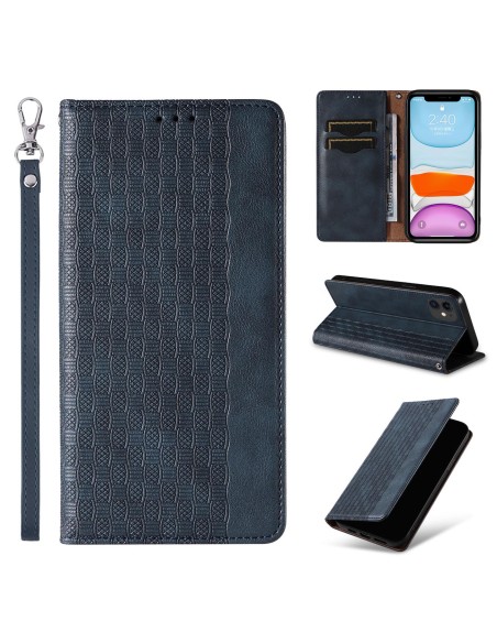 Magnet Strap Case dėklas, skirtas iPhone 13 piniginės dėklui + mini mėlynas pakabukas su dirželiu