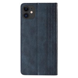 Magnet Strap Case dėklas, skirtas iPhone 13 piniginės dėklui + mini mėlynas pakabukas su dirželiu