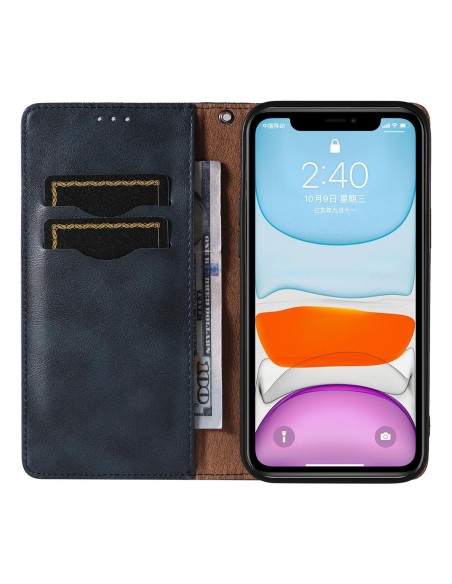 Magnet Strap Case dėklas, skirtas iPhone 13 piniginės dėklui + mini mėlynas pakabukas su dirželiu