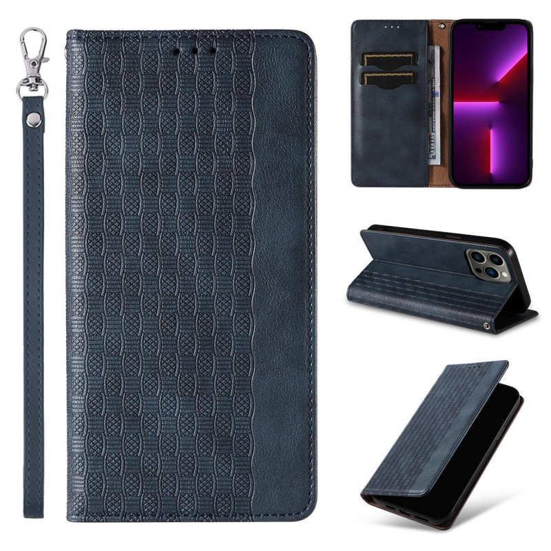 Magnetinio dirželio dėklas, skirtas iPhone 13 Pro, piniginės dangtelis + mini dirželis, pakabukas, mėlynas