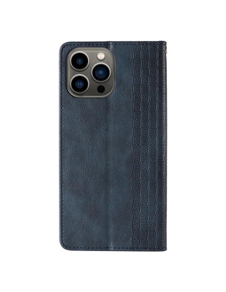 Magnetinio dirželio dėklas, skirtas iPhone 13 Pro Max, piniginės dangtelis + mini pakabukas, mėlynas