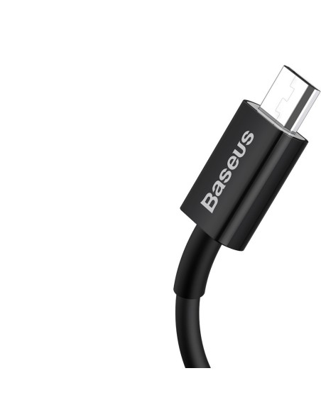 Puikus kabelis USB microUSB laidas greitam įkrovimui 2A 1m juodas