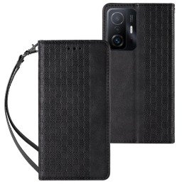 Magnetinio dirželio dėklas, skirtas Samsung Galaxy A12 5G piniginės dangtelis + juodas mini pakabukas su dirželiu