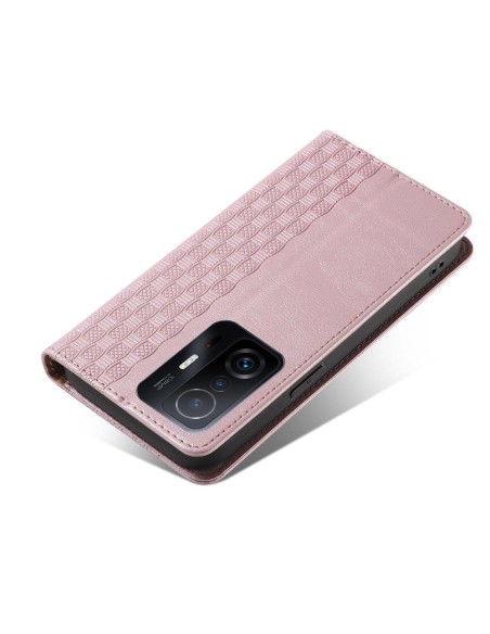 Magnetinio dirželio dėklas, skirtas Samsung Galaxy A12 5G padengti pinigine + mini pakabukas, rožinis Magnetinio dirželio dėklas, skirtas Samsung Galaxy A12 5G padengti pinigine + mini pakabukas, rožinis
