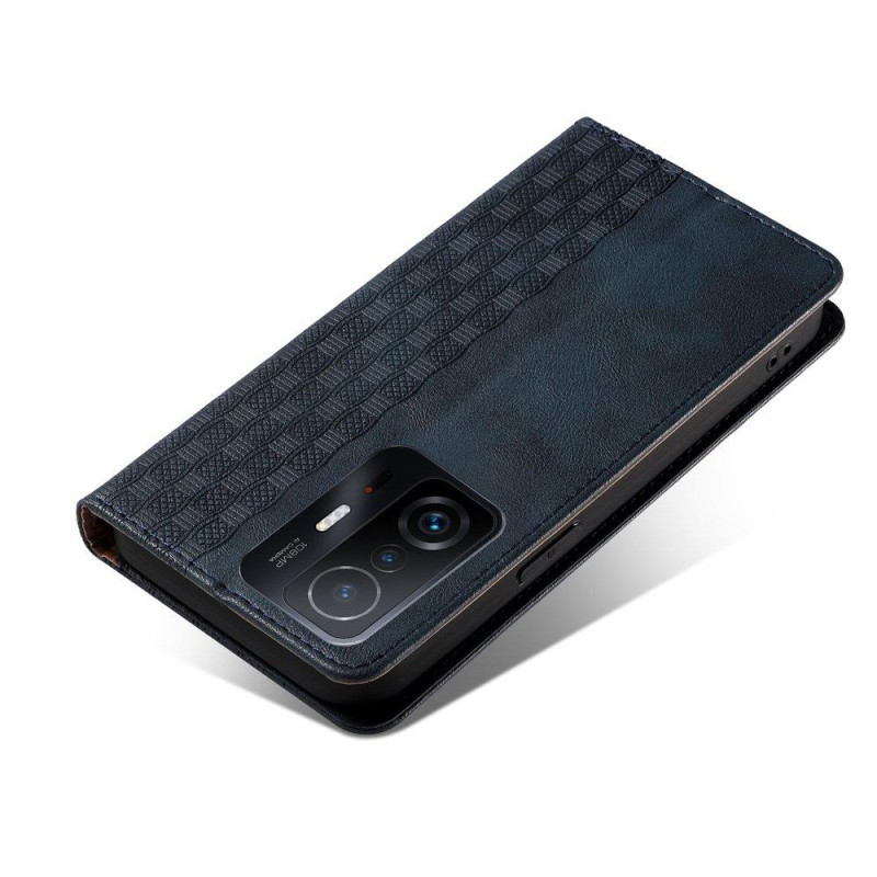 Magnetinio dirželio dėklas, skirtas Xiaomi Redmi Note 11 piniginės dangtelis + mini diržas pakabukas mėlynas
