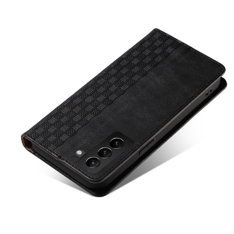Magnetinio dirželio dėklas, skirtas Samsung Galaxy S22+ (S22 Plus) piniginės dangtelis + juodas mini pakabukas su diržel...