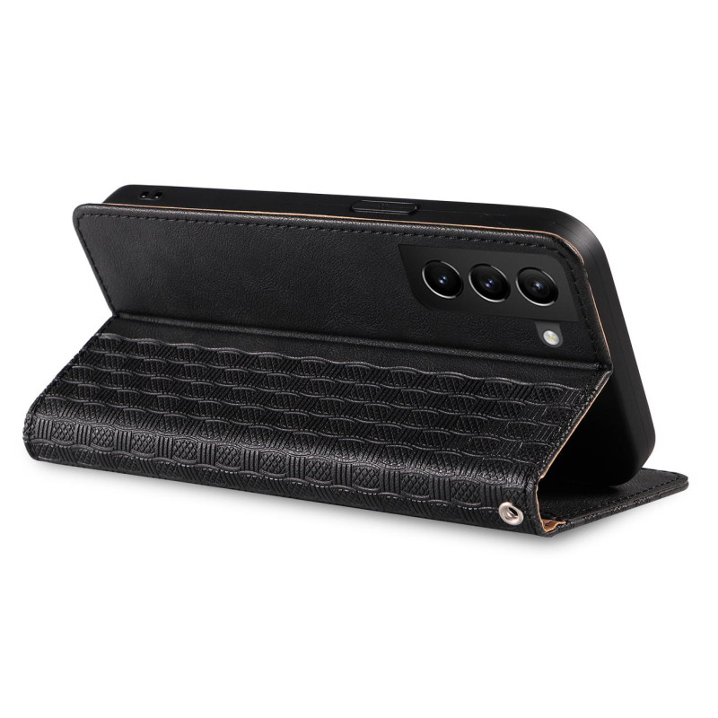 Magnetinio dirželio dėklas, skirtas Samsung Galaxy S22+ (S22 Plus) piniginės dangtelis + juodas mini pakabukas su diržel...