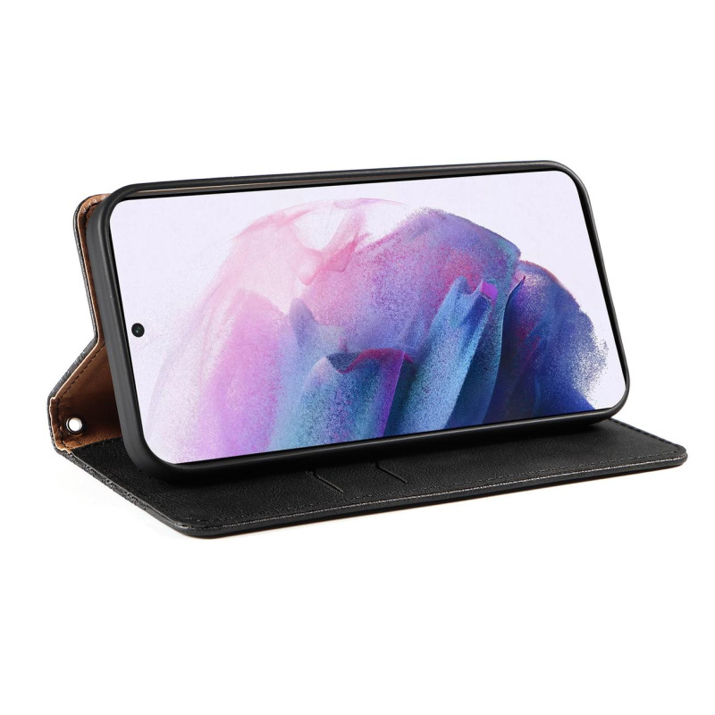 Magnetinio dirželio dėklas, skirtas Samsung Galaxy S22+ (S22 Plus) piniginės dangtelis + juodas mini pakabukas su diržel...
