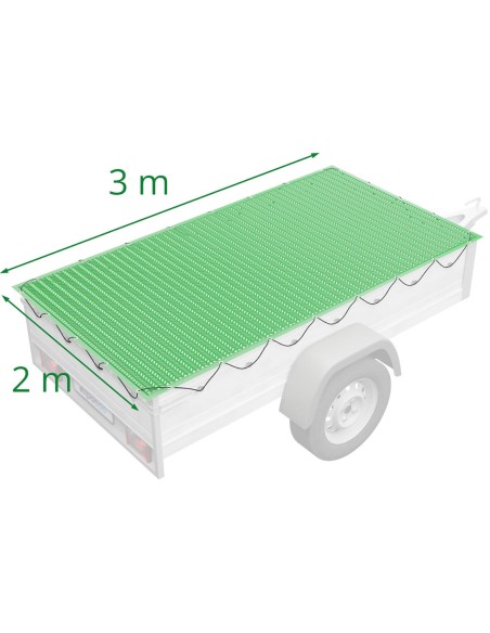Transportavimo tinklas, fiksuojantis krovinį ant priekabos smulkaus tinklelio 2 x 3 m žalias Transportavimo tinklas, fiksuojantis krovinį ant priekabos smulkaus tinklelio 2 x 3 m žalias