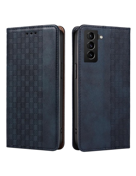 Magnetinio dirželio dėklas, skirtas Samsung Galaxy S22+ (S22 Plus) piniginės dangtelis + mini pakabukas mėlynai