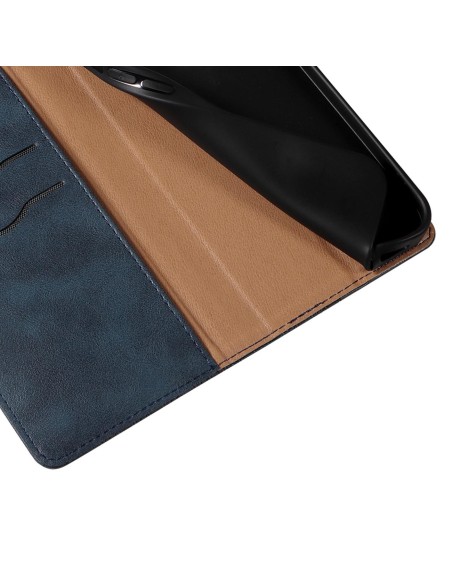 Magnetinio dirželio dėklas, skirtas Samsung Galaxy S22+ (S22 Plus) piniginės dangtelis + mini pakabukas mėlynai