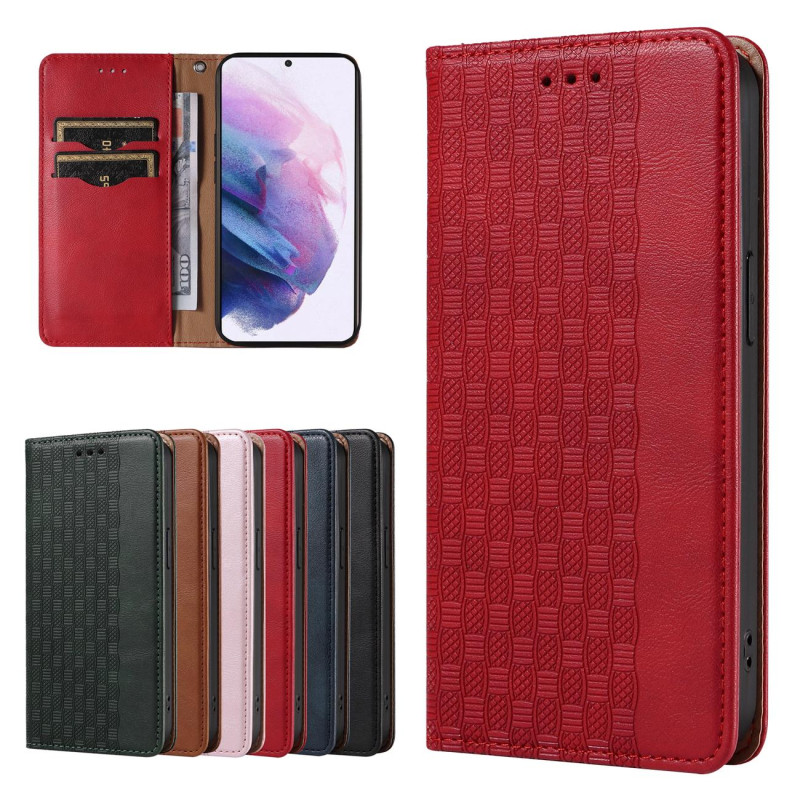 Magnetinio dirželio dėklas, skirtas Samsung Galaxy S22+ (S22 Plus) piniginės dangtelis + mini pakabukas raudonai