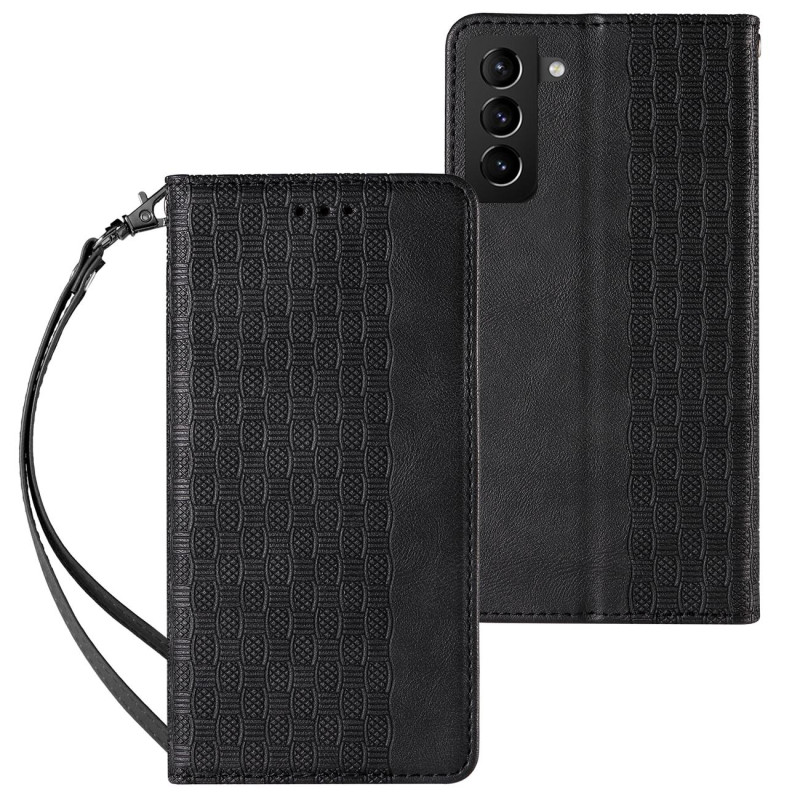 Magnetinio dirželio dėklas, skirtas Samsung Galaxy S22 Ultra piniginės dangtelis + juodas mini pakabukas