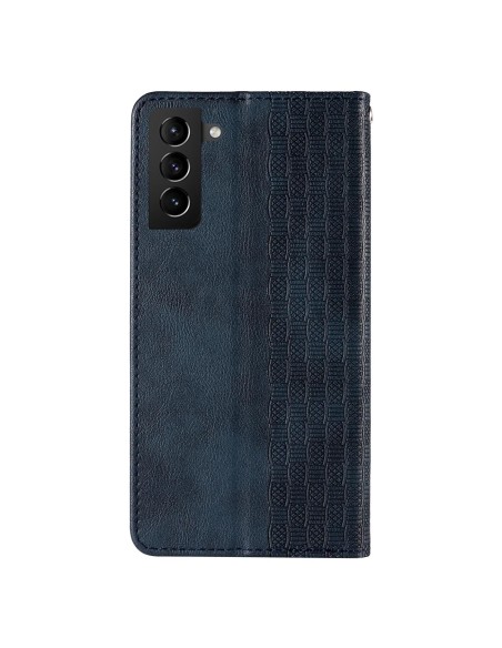 Magnetinio dirželio dėklas, skirtas Samsung Galaxy S22 Ultra piniginės dangtelis + mini mėlynos spalvos pakabukas Magnetinio dirželio dėklas, skirtas Samsung Galaxy S22 Ultra piniginės dangtelis + mini mėlynos spalvos pakabukas