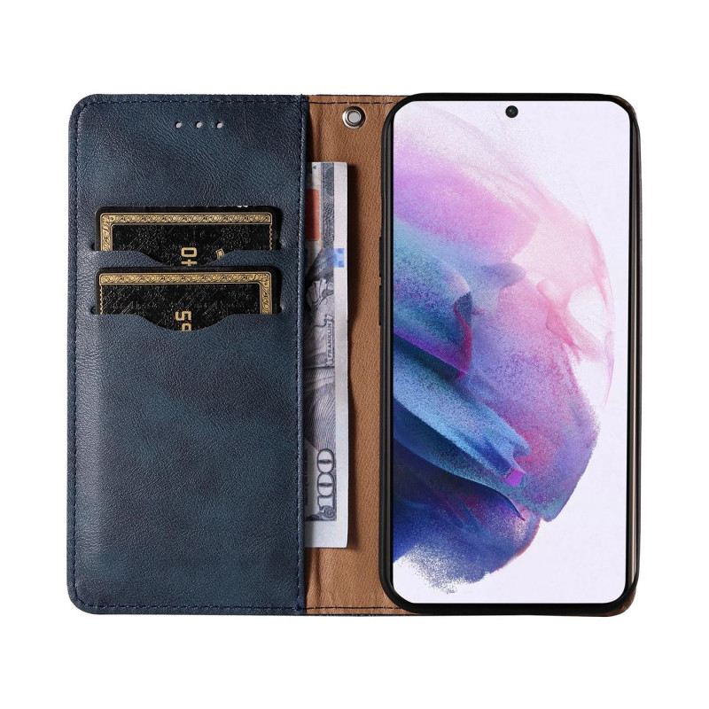 Magnetinio dirželio dėklas, skirtas Samsung Galaxy S22 Ultra piniginės dangtelis + mini mėlynos spalvos pakabukas