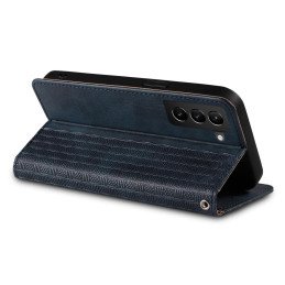 Magnetinio dirželio dėklas, skirtas Samsung Galaxy S22 Ultra piniginės dangtelis + mini mėlynos spalvos pakabukas