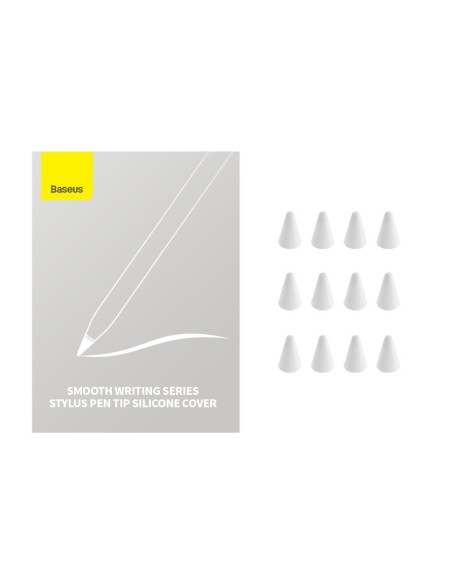 Silikoniniai rašiklio antgaliai balti vidutiniai 12vnt. Silikoniniai rašiklio antgaliai balti vidutiniai 12vnt.