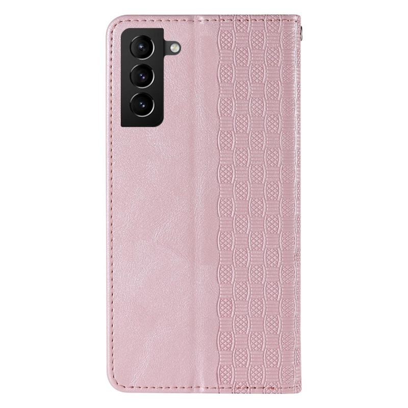 Magnetinio dirželio dėklas, skirtas Samsung Galaxy S22 Ultra piniginės užvalkalui + mini rožinis pakabukas