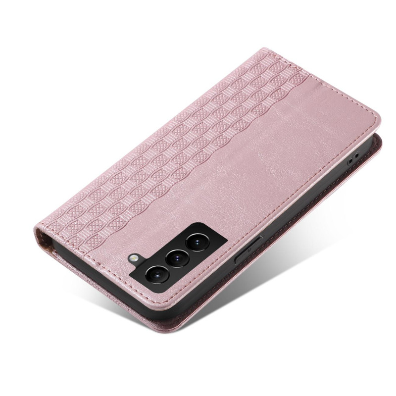Magnetinio dirželio dėklas, skirtas Samsung Galaxy S22 Ultra piniginės užvalkalui + mini rožinis pakabukas