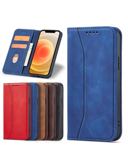 Magnet Fancy Case dėklas skirtas iPhone 12 Pro, dangtelis, kortelių piniginė, kortelių stovas, mėlynas Magnet Fancy Case dėklas skirtas iPhone 12 Pro, dangtelis, kortelių piniginė, kortelių stovas, mėlynas