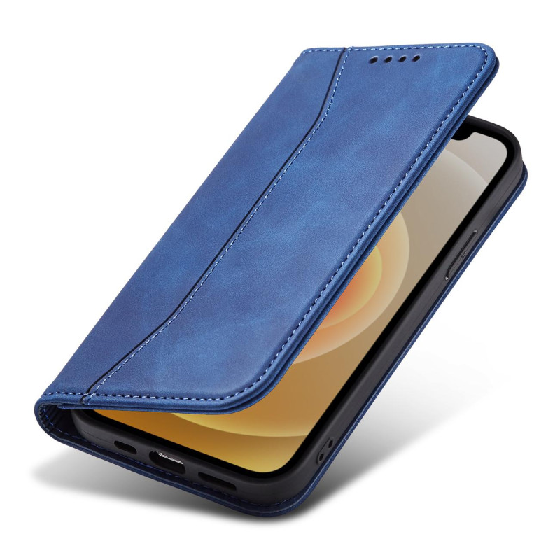 Magnet Fancy Case dėklas skirtas iPhone 12 Pro, dangtelis, kortelių piniginė, kortelių stovas, mėlynas