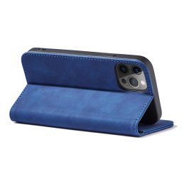 Magnet Fancy Case dėklas skirtas iPhone 12 Pro, dangtelis, kortelių piniginė, kortelių stovas, mėlynas