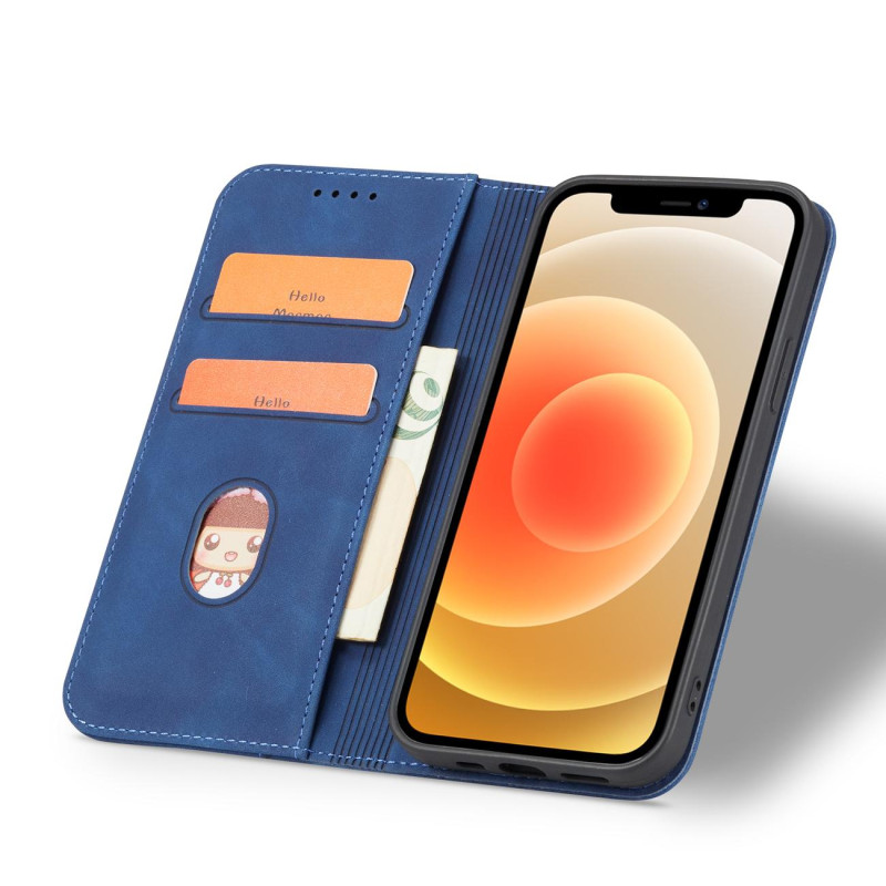 Magnet Fancy Case dėklas skirtas iPhone 12 Pro, dangtelis, kortelių piniginė, kortelių stovas, mėlynas