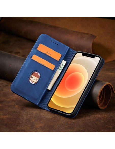 Magnet Fancy Case dėklas skirtas iPhone 12 Pro, dangtelis, kortelių piniginė, kortelių stovas, mėlynas Magnet Fancy Case dėklas skirtas iPhone 12 Pro, dangtelis, kortelių piniginė, kortelių stovas, mėlynas