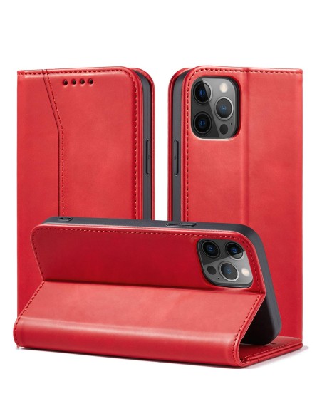 Magnet Fancy Case dėklas skirtas iPhone 12 Pro Max, dangtelis, kortelių piniginė, stovas, raudonas Magnet Fancy Case dėklas skirtas iPhone 12 Pro Max, dangtelis, kortelių piniginė, stovas, raudonas