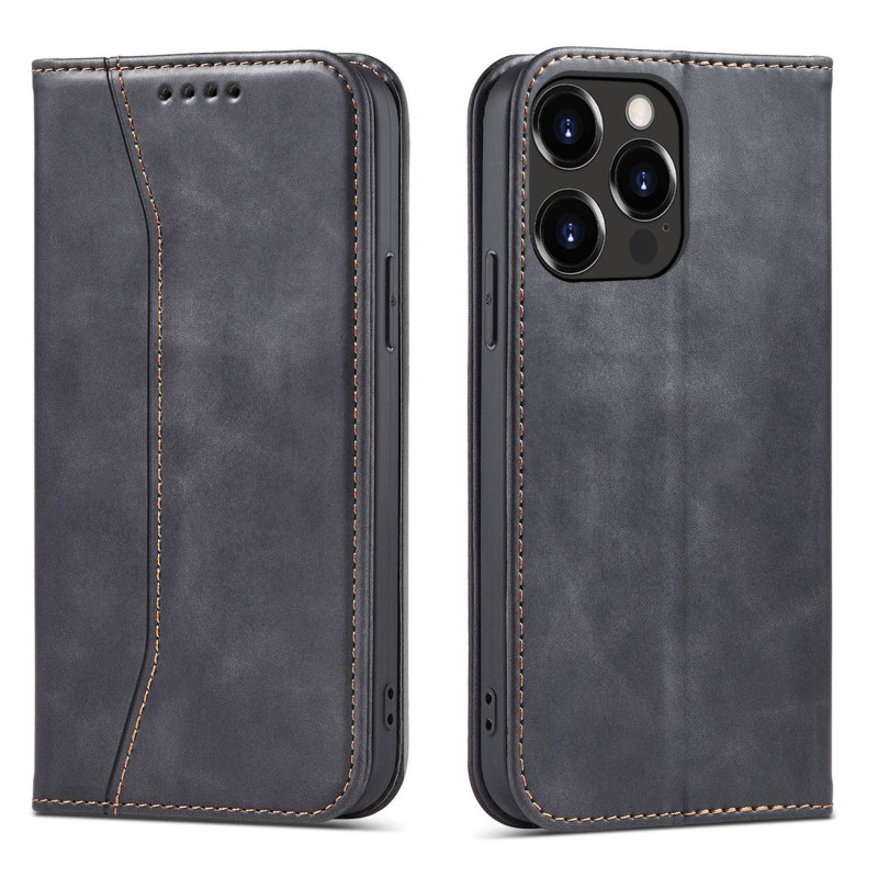 Magnet Fancy Case dėklas skirtas iPhone 13 Pro dangteliui, kortelių piniginei, kortelių stovui, juodas