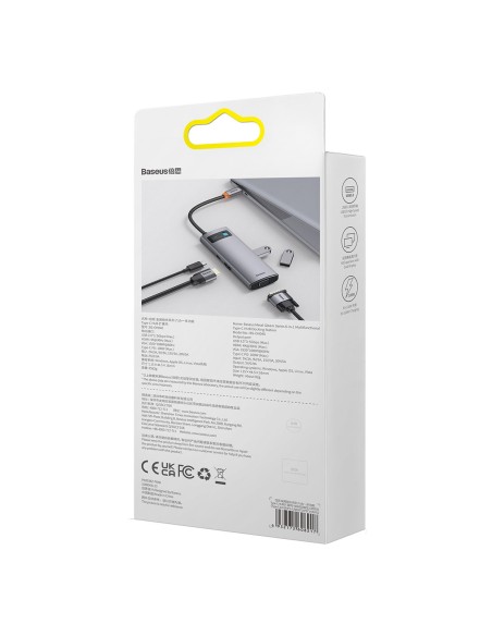 Metal Gleam serijos HUB 6in1 prijungimo stotelė USB-C HDMI 3xUSB 3.2 Power Delivery VGA pilka Metal Gleam serijos HUB 6in1 prijungimo stotelė USB-C HDMI 3xUSB 3.2 Power Delivery VGA pilka