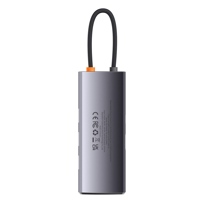 Metal Gleam serijos HUB 6in1 prijungimo stotelė USB-C HDMI 3xUSB 3.2 Power Delivery VGA pilka