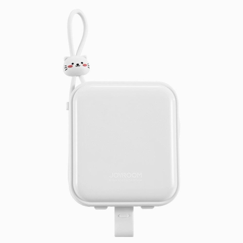 Maitinimo blokas su stovu USB-C laidu ir iPhone Lightning Cutie Series 10000mAh 22,5W balta