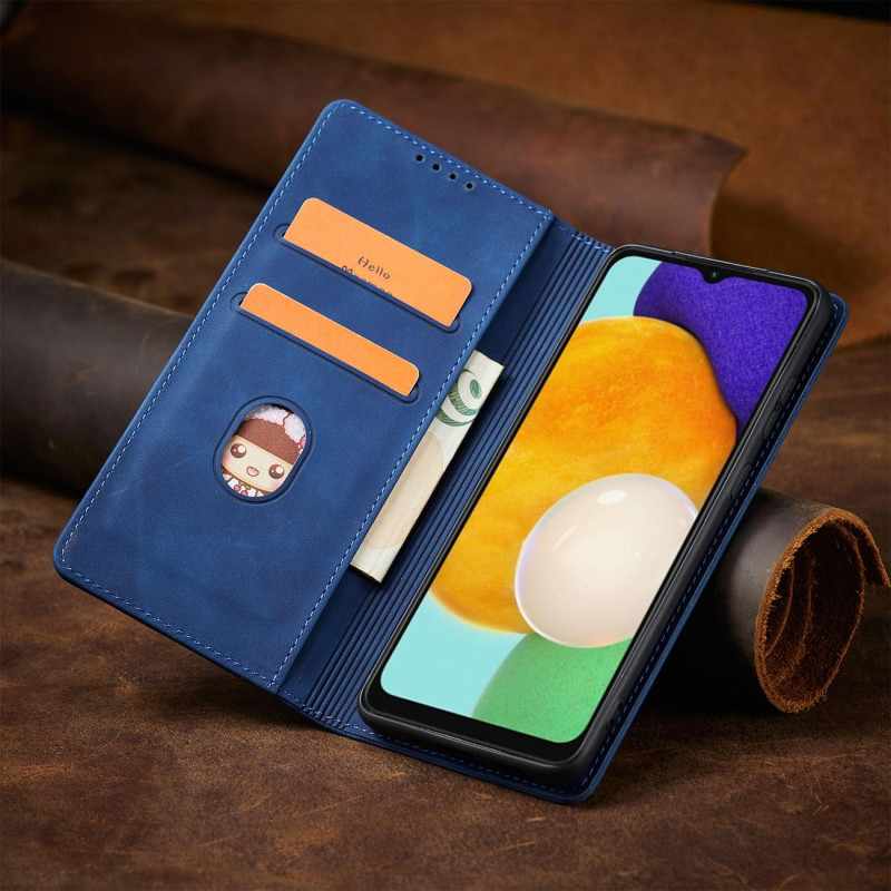 Magnetinis Fancy Case Dėklas, skirtas Samsung Galaxy A13 5G Cover Card Piniginės kortelės stovas Mėlynas