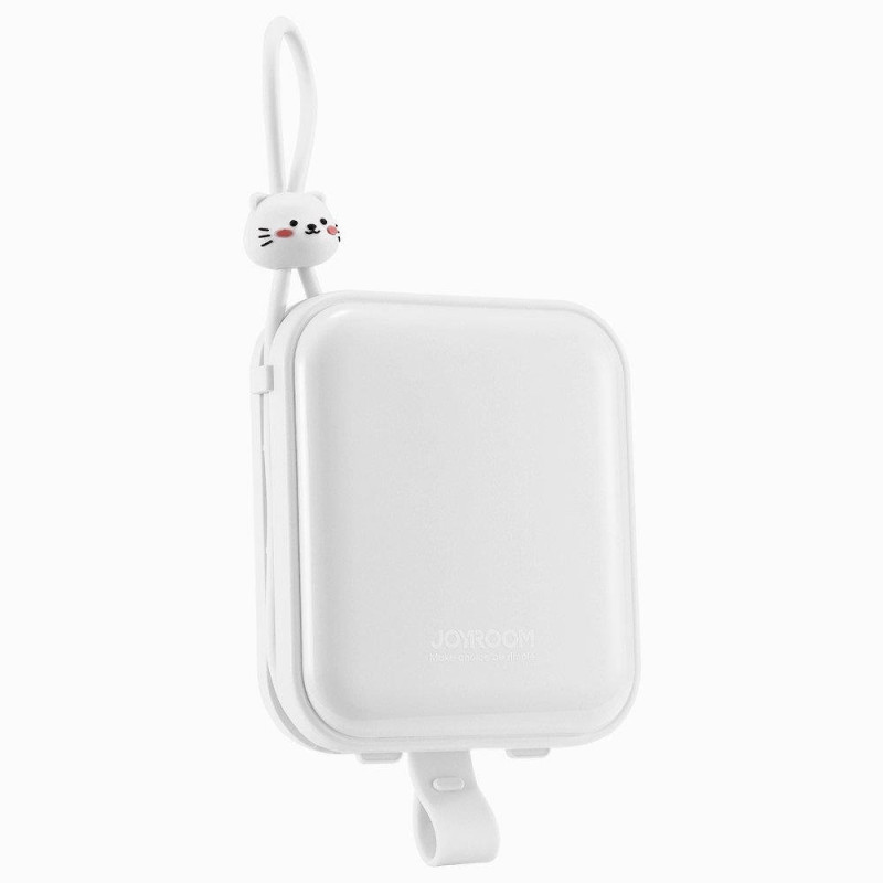 Maitinimo blokas su stovu USB-C laidu ir iPhone Lightning Cutie Series 10000mAh 22,5W balta