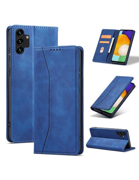 Magnetinis Fancy Case Dėklas, skirtas Samsung Galaxy A13 5G Cover Card Piniginės kortelės stovas Mėlynas