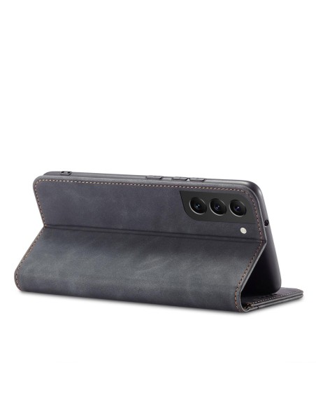 Magnetinis išgalvotas dėklas, skirtas Samsung Galaxy S22+ (S22 Plus) padengti kortelę Piniginės kortelės stovas juodas