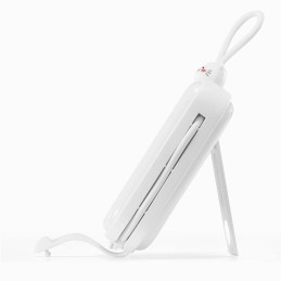 Maitinimo blokas su stovu USB-C laidu ir iPhone Lightning Cutie Series 10000mAh 22,5W balta